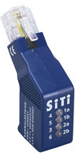 ISDN-Installationstester (abgekürzt: "SiTi"), der durch 4 LEDs signalisiert, ob der S0-Bus korrekt angeschlossen wurde ISDN-Installationstester (abgekürzt: "SiTi"), der durch 4 LEDs signalisiert, ob der S0-Bus korrekt angeschlossen wurde