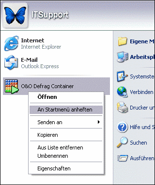 Programme an das Startmen� anheften