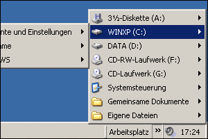 Schneller Systemzugriff von der Taskleiste